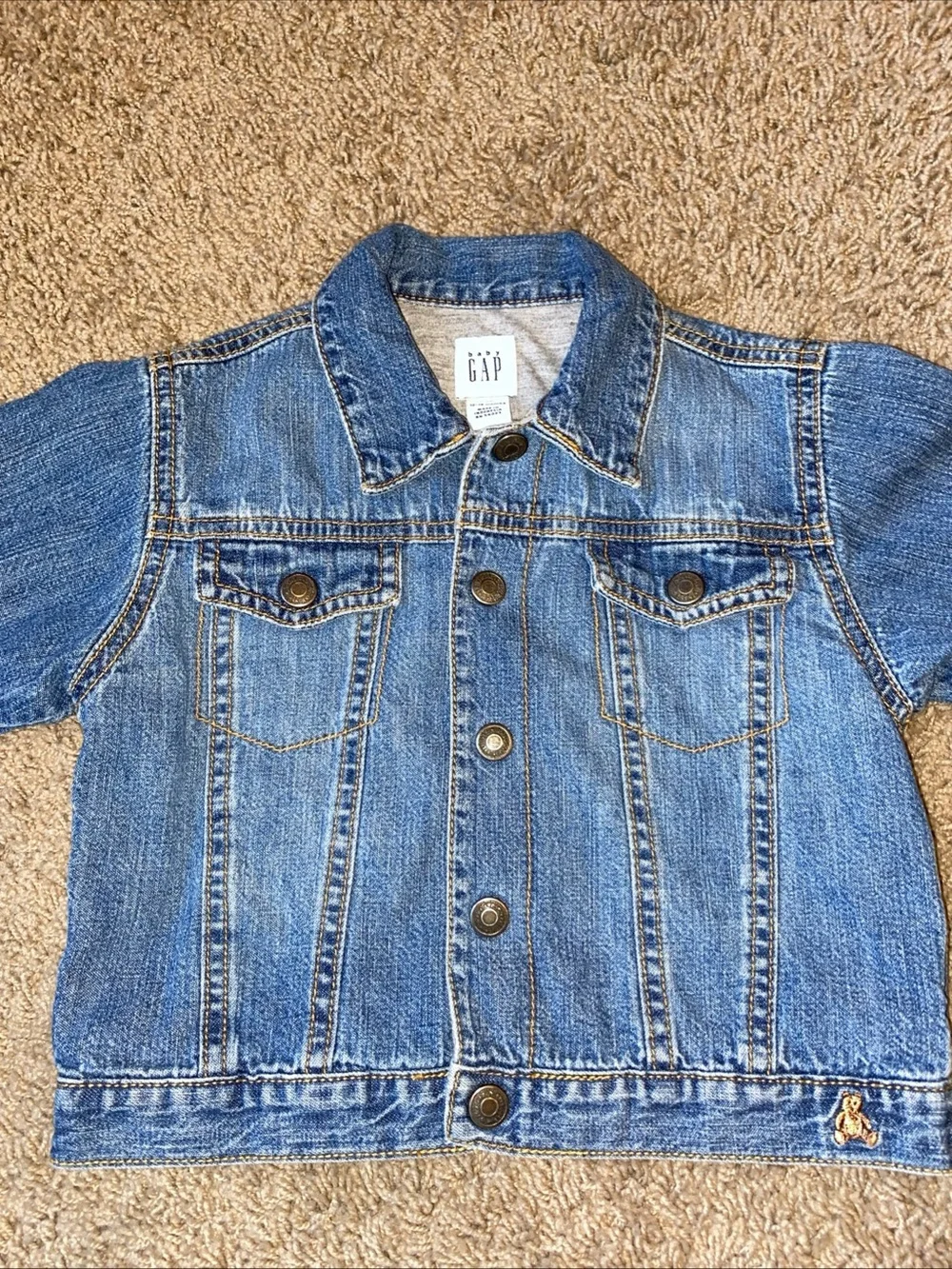 Vintage Baby Gap Denim Jacket size 12-18 mo. Classic Retro Lined Jean Cotton